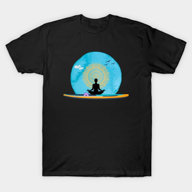 Ocean Yoga SUP Girl T-Shirt by Chillimanjaros